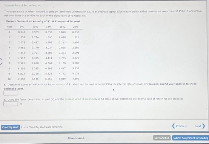 can anyone help me with this question? The internal rate of return