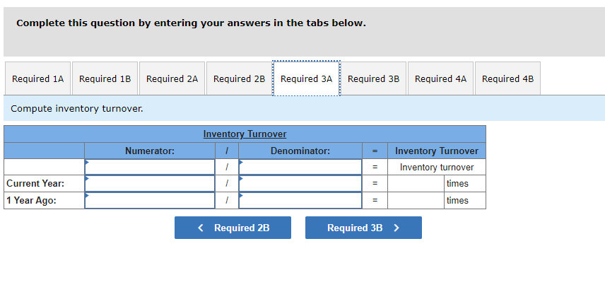 statements for the current year and one year ago follow. Assume that
