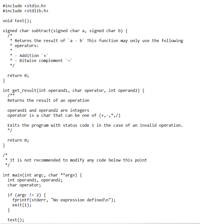 I need help editing and completing the C program below that is