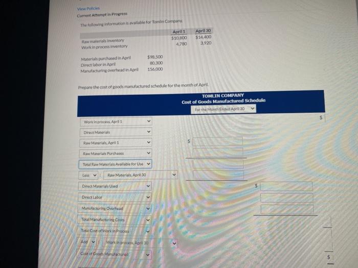  Views Current Attempt in Progress The following information is available for