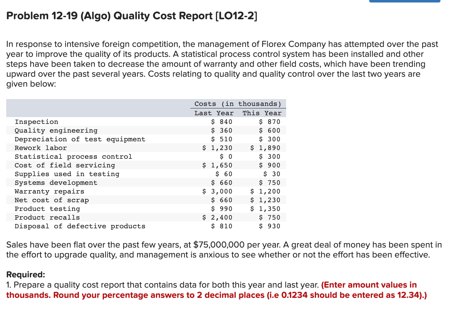 Please help In response to intensive foreign competition, the management of Florex