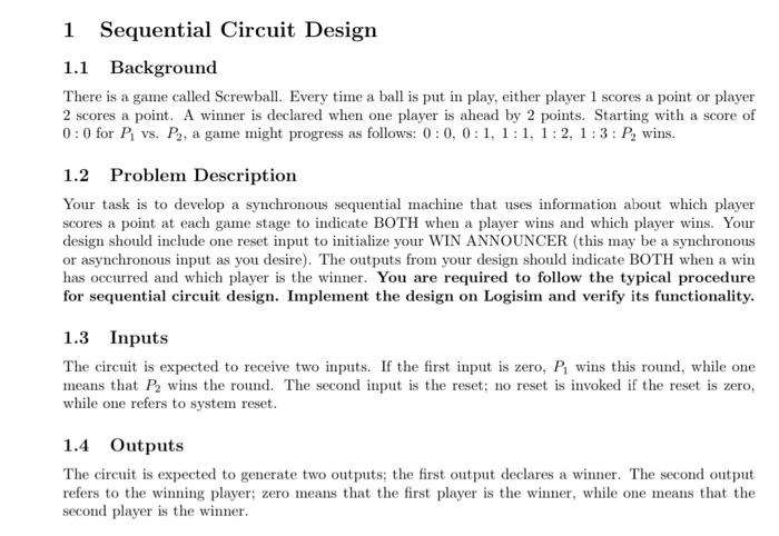 please solve step by step in real paper 1 Sequential Circuit Design