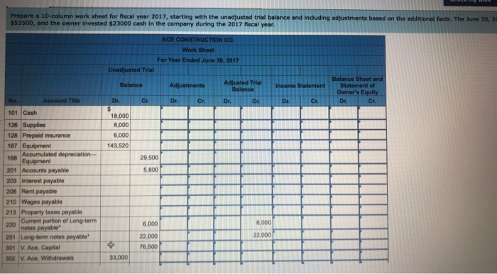 for ACE CONSTRUCTION CO. as of the end of its 2017 fiscal