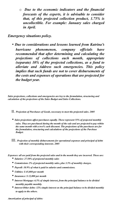 and predictions required SALES PER MONTH DURING THE LAST YEAR 2004 JANUARY