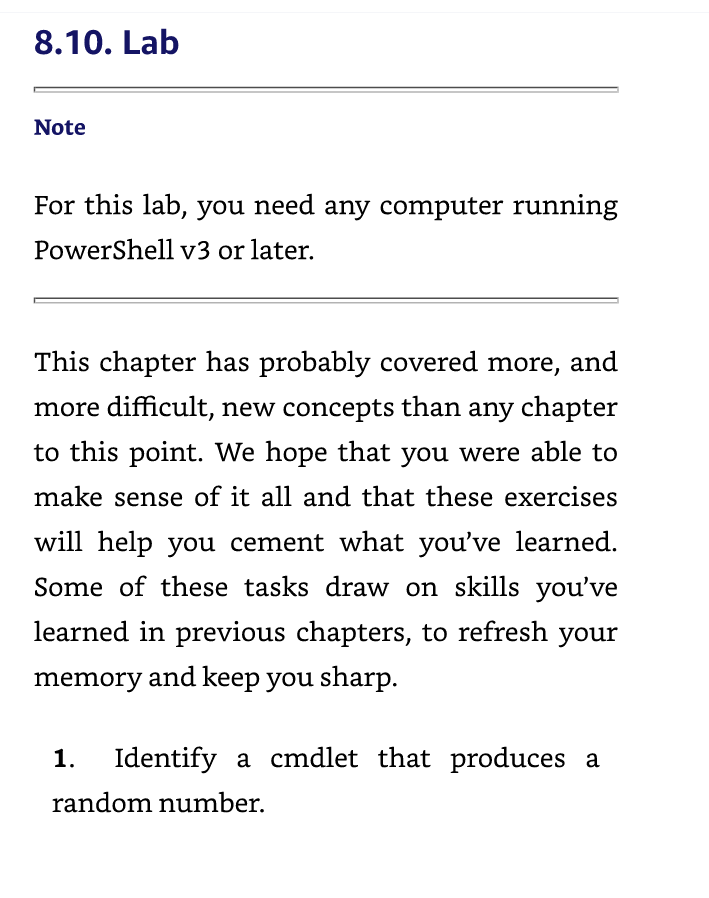 Lab 8, PowerShell. Please complete all steps. Thank you! For this lab,