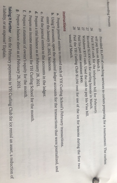  I need help for question b Recording Process 23 26 27