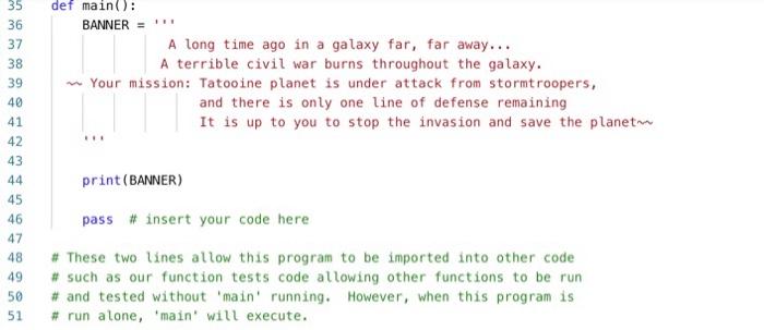 menu of options and which performs the requested calculations. You must use