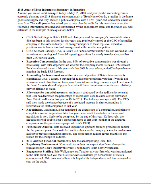 Question: Summarize the information from the predecessor auditor. How does this