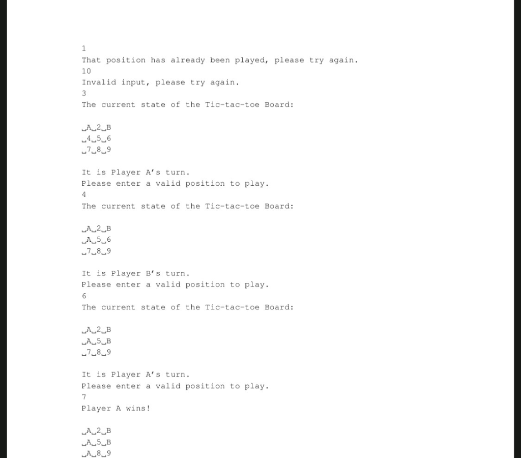 player wins when they manage to place three marks in a straight