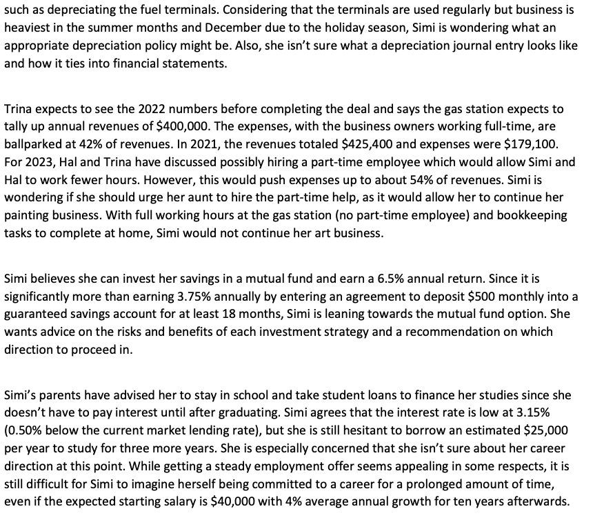 her classes were related to business administration) and is now in the