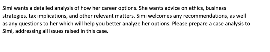 midst of making a major career decision. Since her life savings have