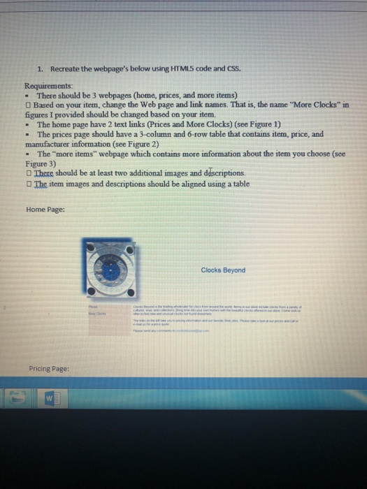  I specifically need help on the first page in making the