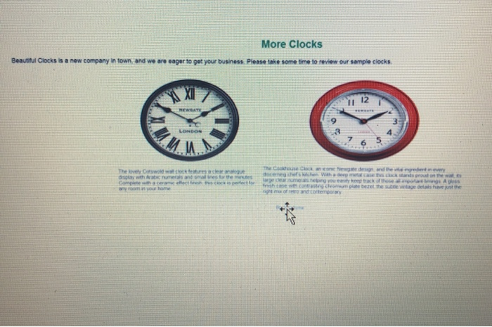 aligned using a table. (third picture) 1. Recreate the webpage's below using