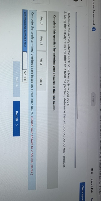 company's four products as follows Expected Activity Activity Cost Pool Product A