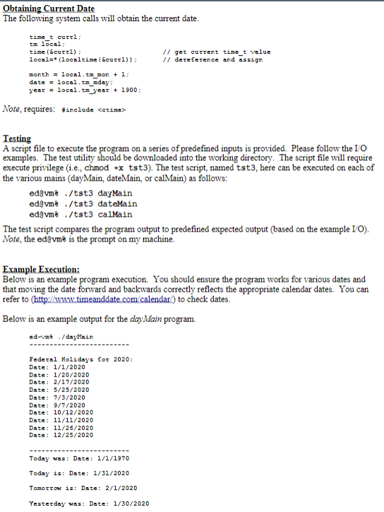dayType class to provide basic date functions. The day Type UML class