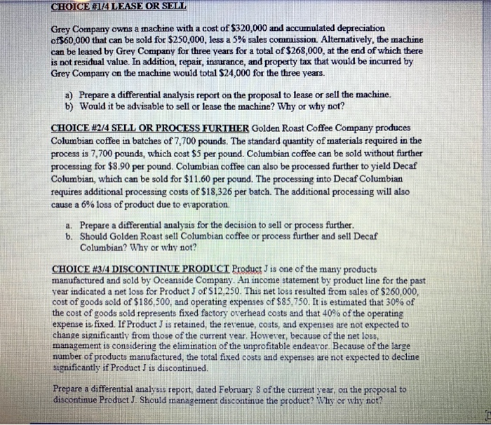 product are currently purchased from outside suppliers at a cost of $30