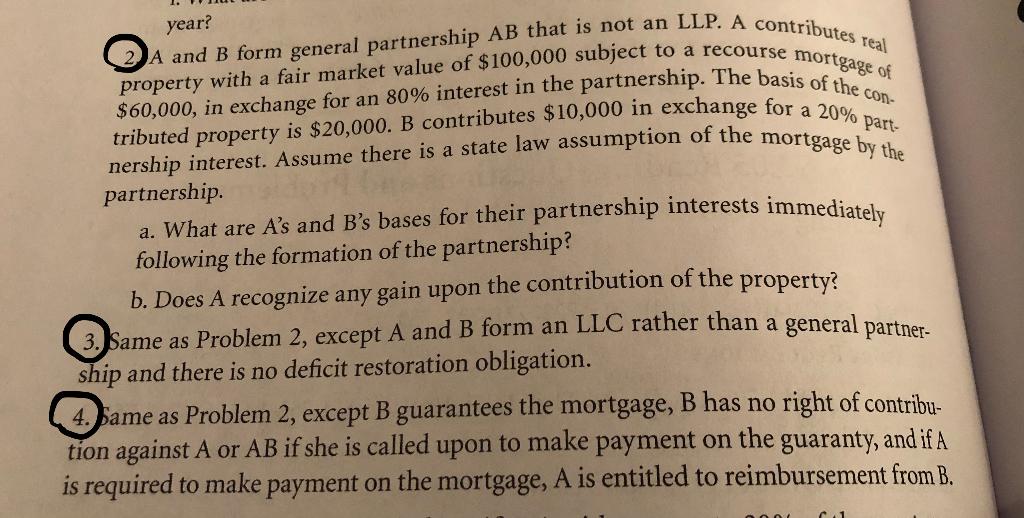  A and B form general partnership AB that is not an