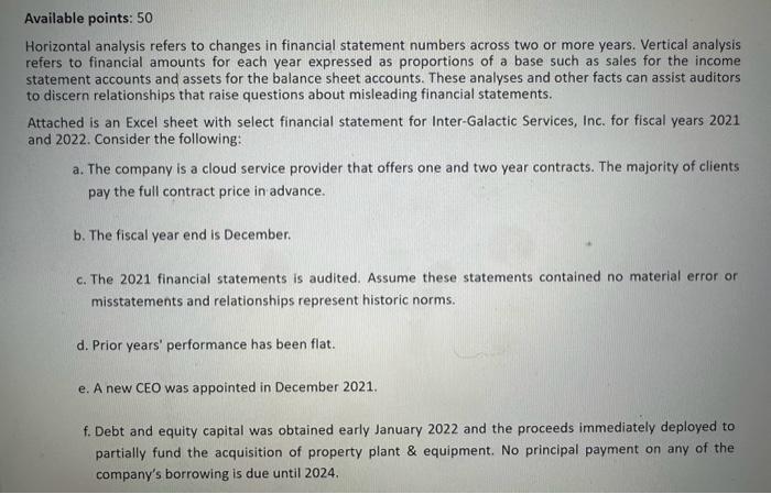  Horizontal analysis refers to changes in financial statement numbers across two