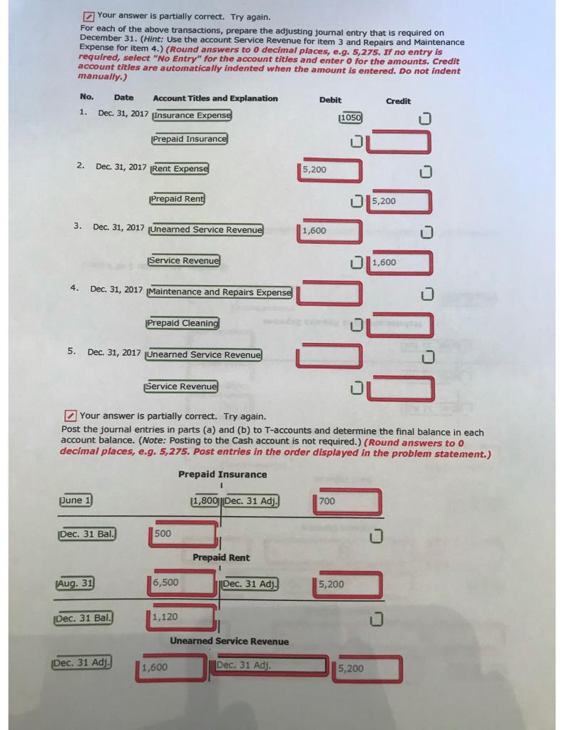 accounts annually. The following information is available for the year ended December