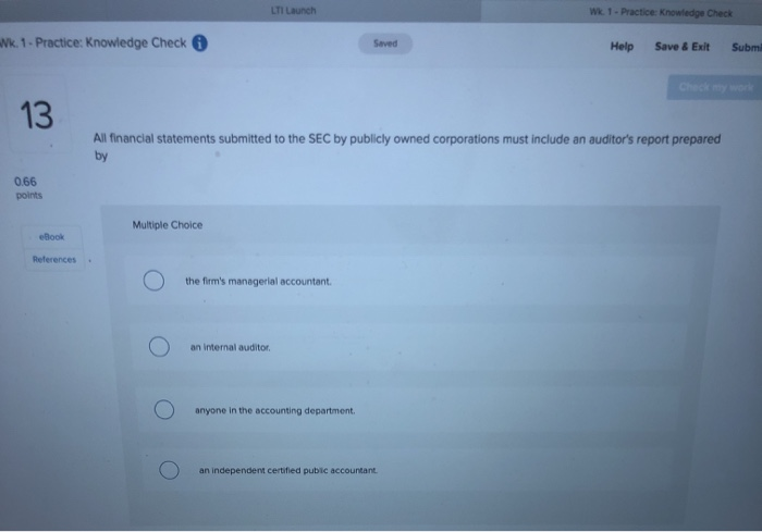  1. Practice Knowledge Check Mk. 1. Practice: Knowledge Check Seved Help