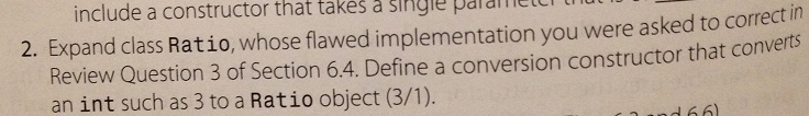 C++ Question #1 include a constructor that takes a single palainelll aldllmetCT