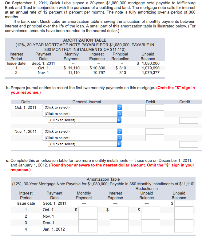  On September 1, 2011, Quick Lube signed a 30-year, $1,080, 000