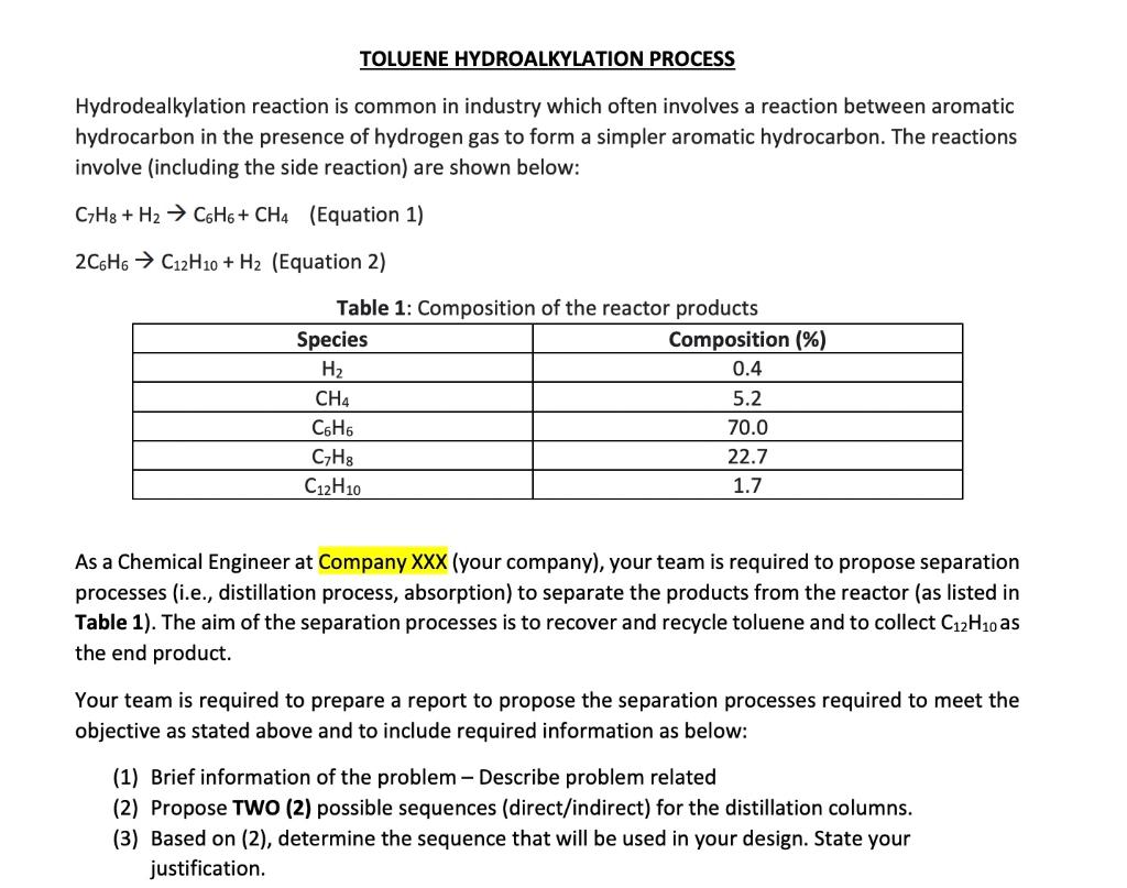  Hydrodealkylation reaction is common in industry which often involves a reaction
