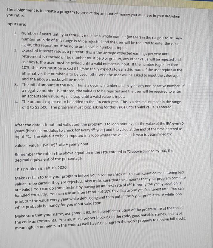  copy to code please python The assignment is to create a
