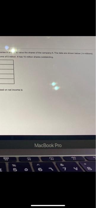 have the information on the two publicly traded comparable companie Over the