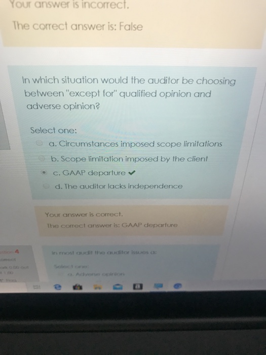 Your answer is incorrect. The correct answer is: False In which
