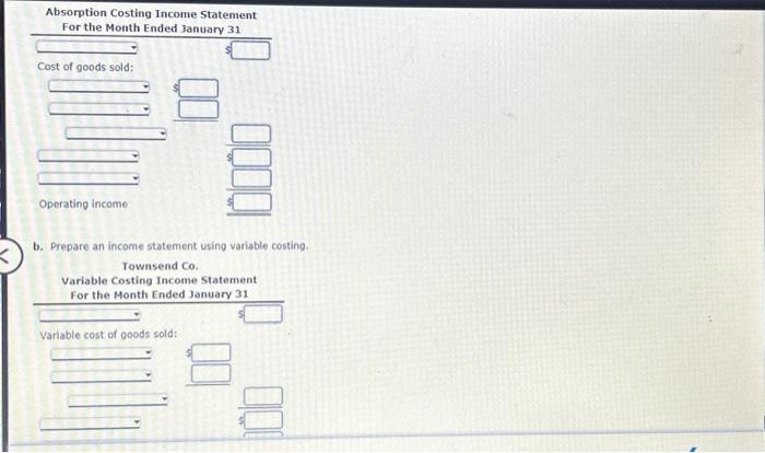 income statement using variable costing. On January 1 of the current year,