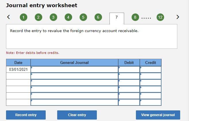 the foreign supplier. Note: Enter debits before credits. Journal entry worksheet (1)