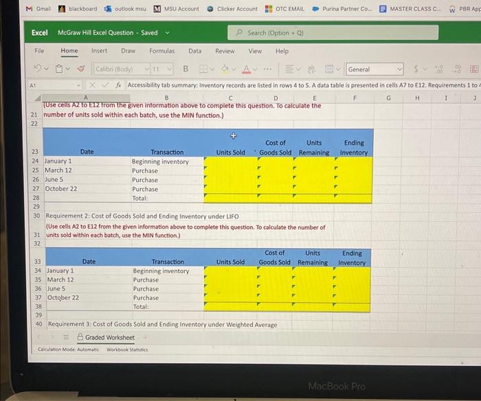 following inventory records. Number of unite nold = 8+5000 Selisng prict per