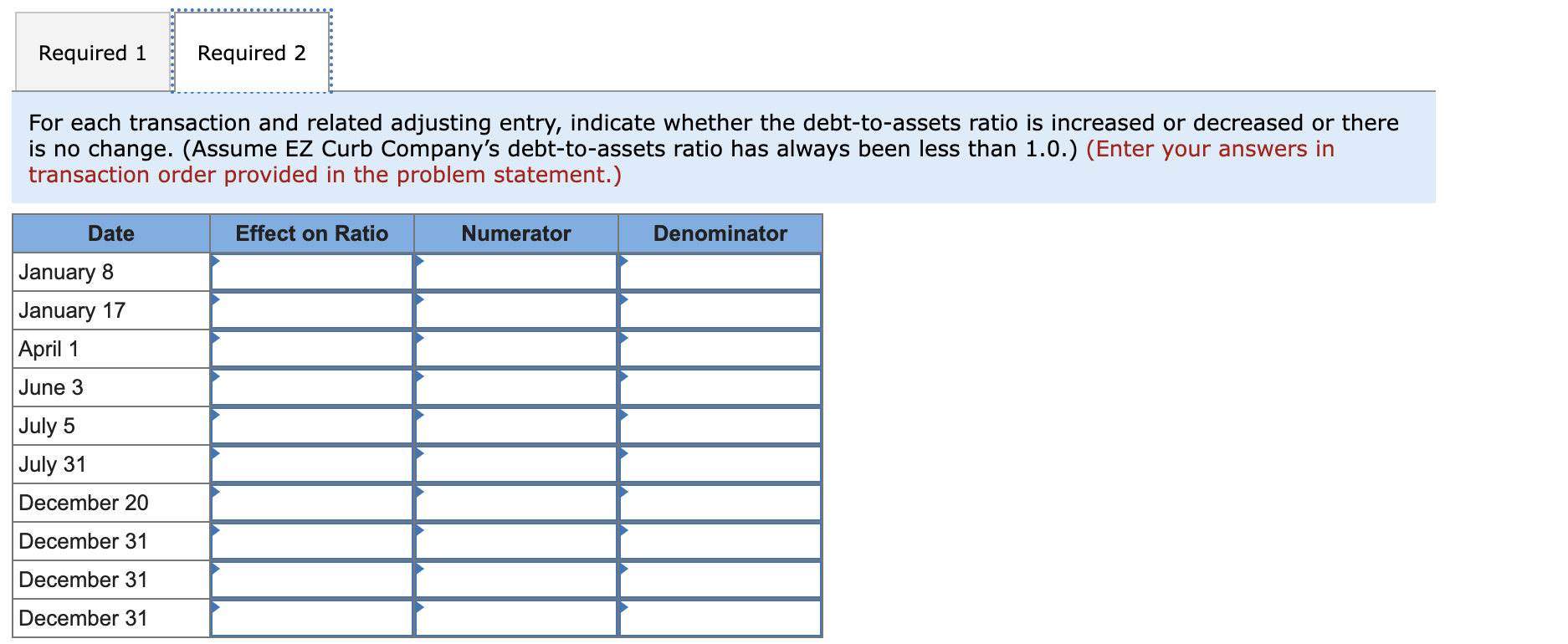 [LO 10-2, LO 10-5] EZ Curb Company completed the following transactions. The