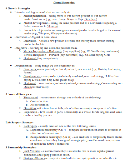  1. I want you each to select just one strategy and