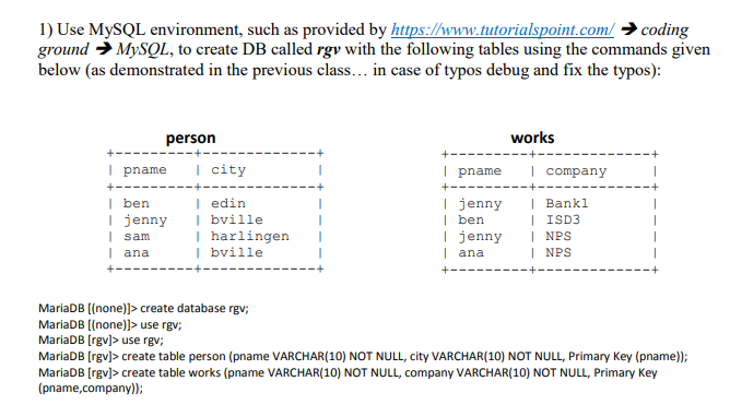 Hello, I need help writing the SQL statements in 6, 6a, 6b,6c,6d