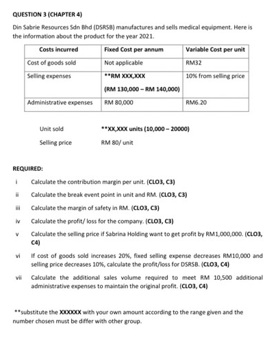  Solve part (i) to part (iv) QUESTION 3 (CHAPTER 4) Din