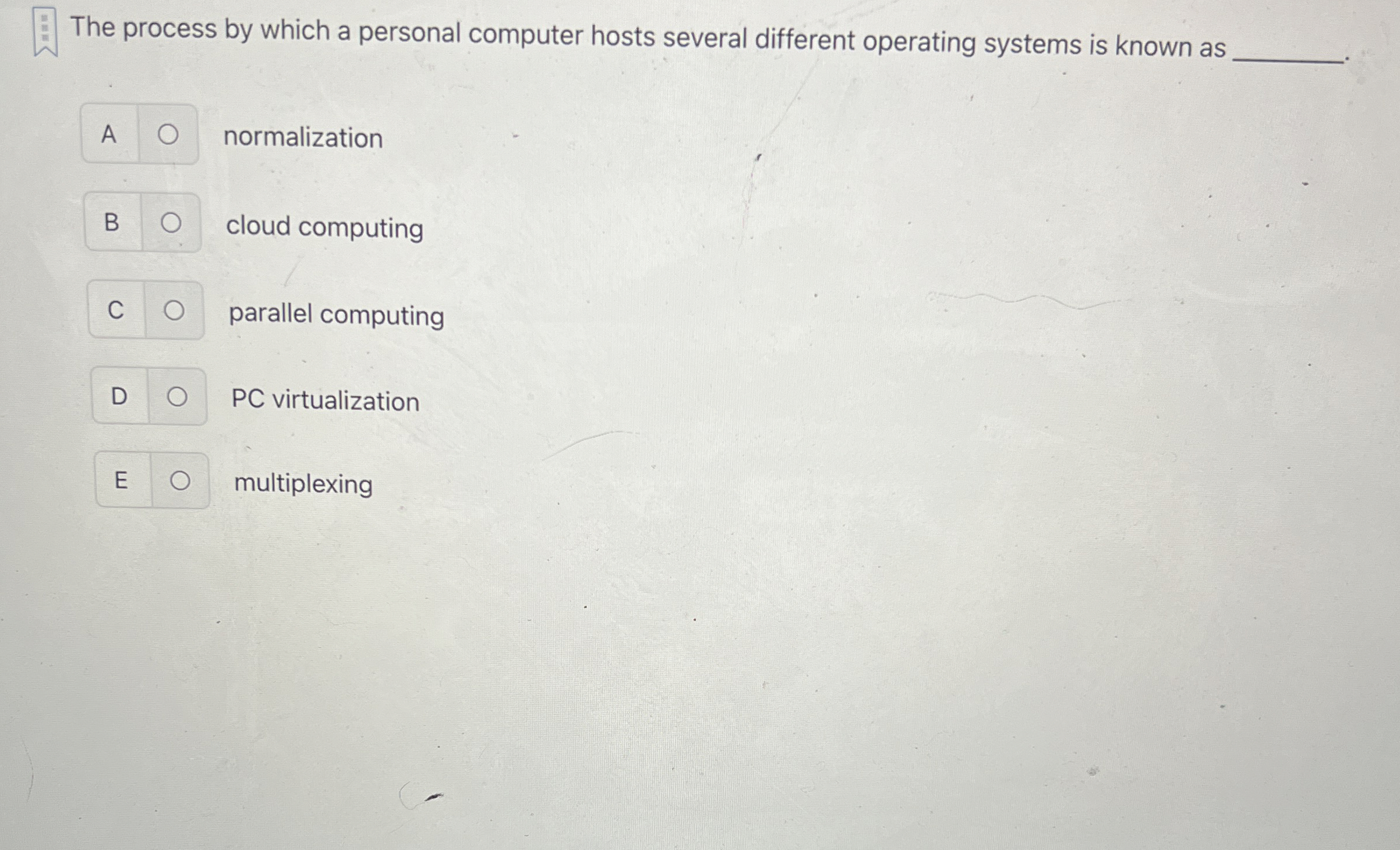  The process by which a personal computer hosts several different operating