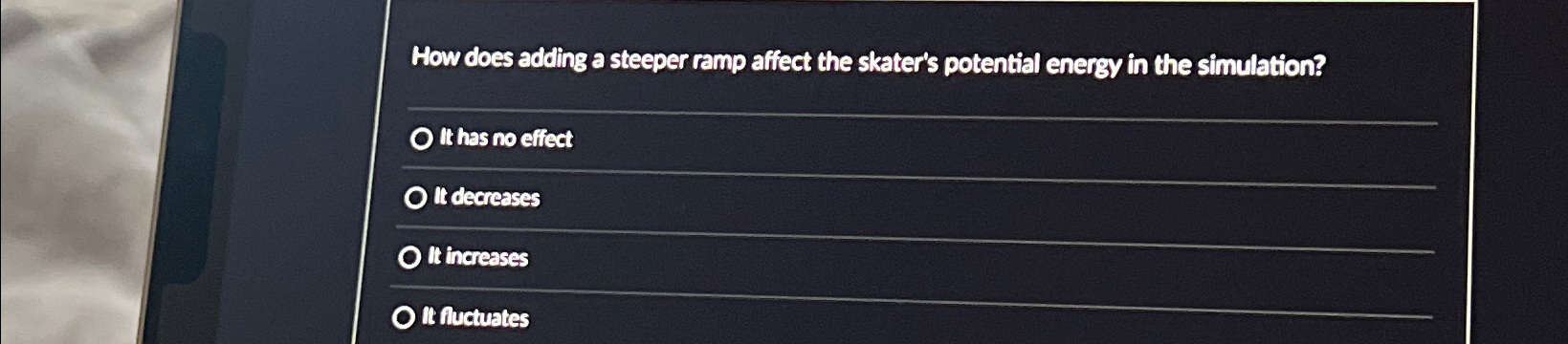  How does adding a steeper ramp affect the skater's potential energy