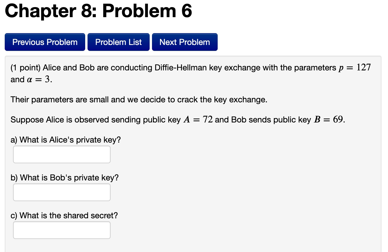  Chapter 8: Problem 6 Previous Problem Problem List Next Problem =