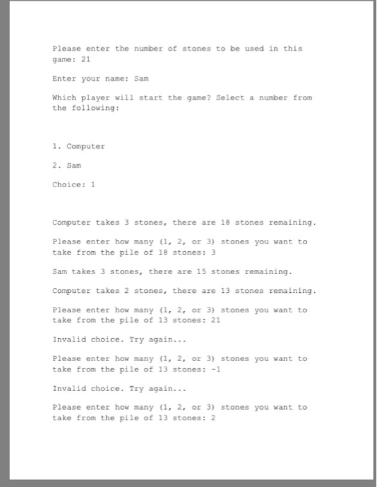 Nim. For now, we will use a text-based interface, though soon in