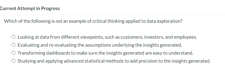 2) 3) 3) urrent Attempt in Progress Which of the following is