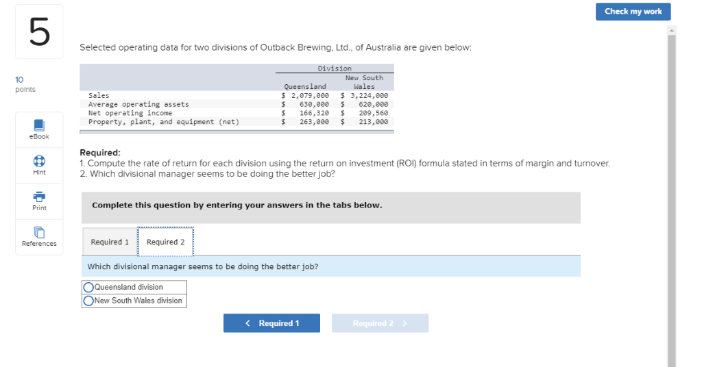 Outback Brewing, Ltd., of Australia are given below Division 10 points New