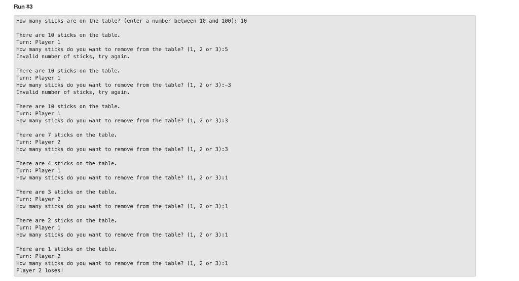 and new lines. Thank you. Part 2: Pick Up Sticks For this