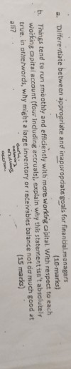 - Differentiate between appropriate and inappropriate goals for finanzial. managers (10