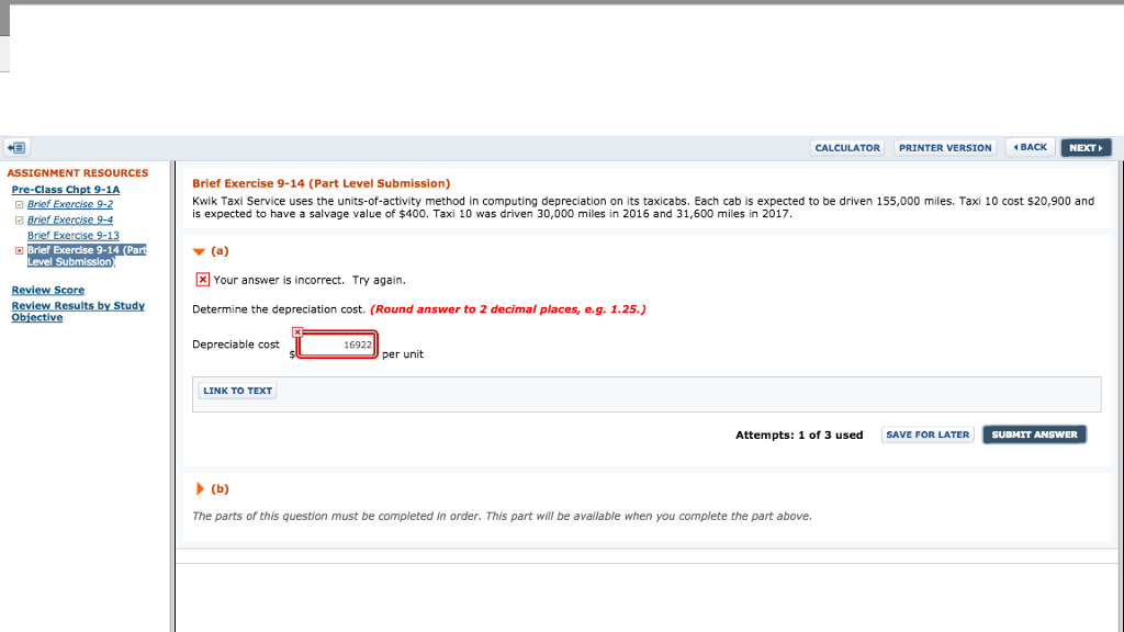  Kwlk Taxi Service uses the units-of-activity method in computing depreciation on
