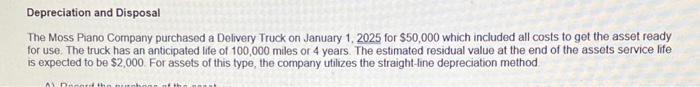 on the information below, complete the depreciation schedule. Period Ended December 31,
