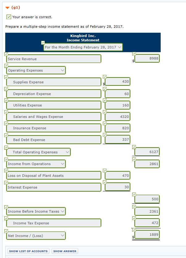 Billed customers $2,890 for cleaning services performed through February 13, 2017 17