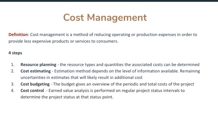 knowledge areas in project managemnt. so for this report my part is