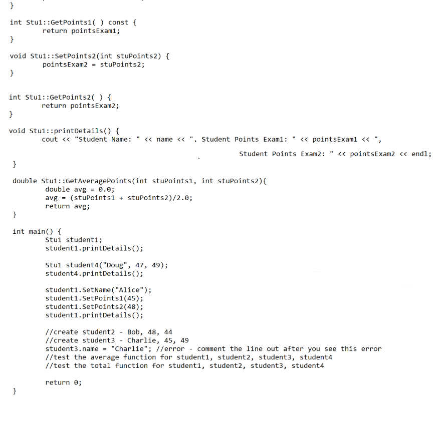 fine. Here is the code below to modify. Thank you Modify the